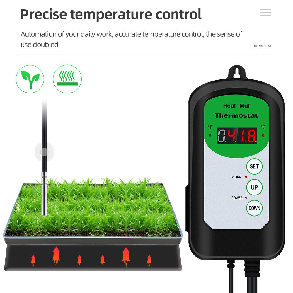 Thermostat numérique à tapis chauffant, 1000W, régulateur de température pour plantes hydroponiques, Germination des graines, Reptiles, brassage, fournitures pour animaux de compagnie