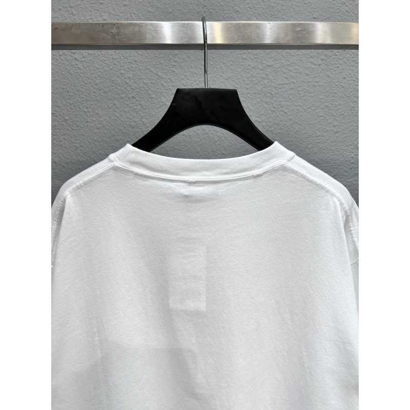 2023 New designer womens t shirt high-end Shirt initialed classic Parisian portrait white casual loose hole