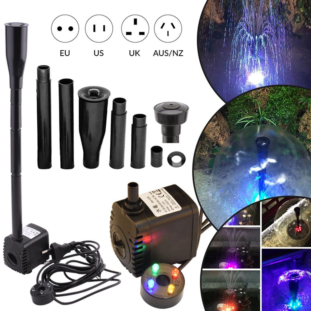 Pumpar LED Submersible Water Pump Aquarium Fish Pond Garden Fountain Pump med LED -färgbyte Fountain Maker Pump för Fish Tank D30