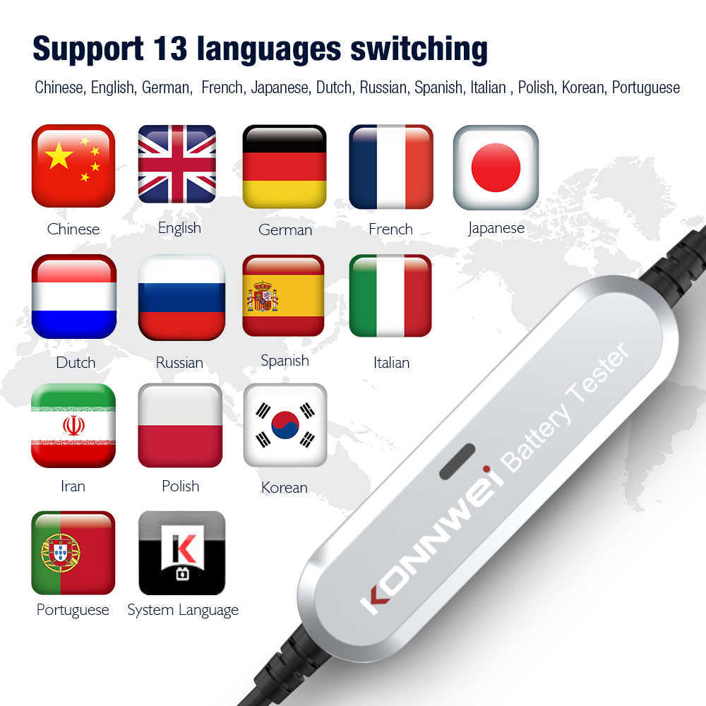 Konnwei BK100 Bluetooth 5.0 Bil Motorcykelbatteritestare 6V 12V Battery Analyzer 100 till 2000 CCA Charging Cranking Test Tools