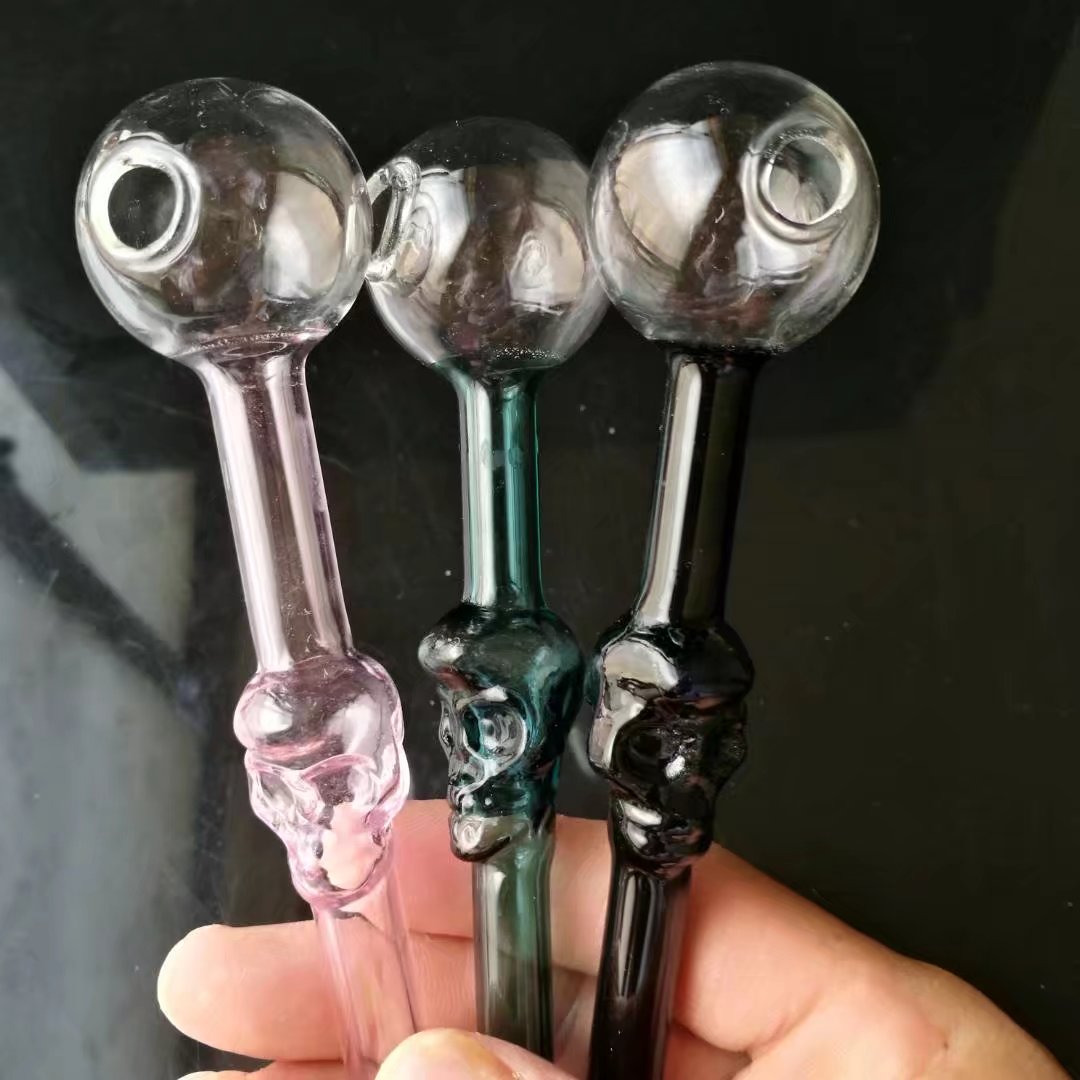 Glass Pipes Smoking Manufacture Hand-blown hookah Colored Skeleton Bone Direct Boiling Pot