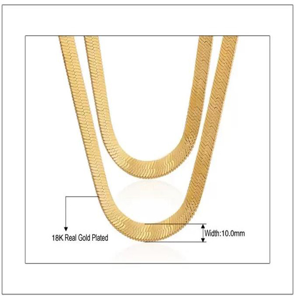 Männer Frauen Elegante Hip-Hop Punk 18 Karat Reales Gold Überzogene 24 zoll Mode 7 MM 10 MM Lange Schlangenkette Halsketten Kostüm Halskette Jewelry309u