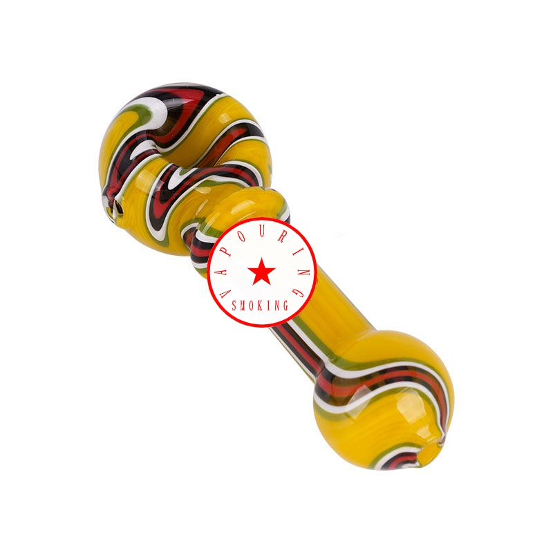 Colorful Wig Wag Style Pyrex Thick Glass Hand Pipes Handmade Portable Filter Herb Tobacco Spoon Bowl Smoking Bong Cigarette Holder Tube