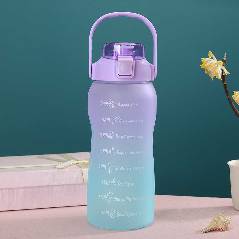 New 1500ml Water Bottle with Straw for Girls Plastic Cute Water Cup Female Children Summer Outdoor Sports Portable Drinkware