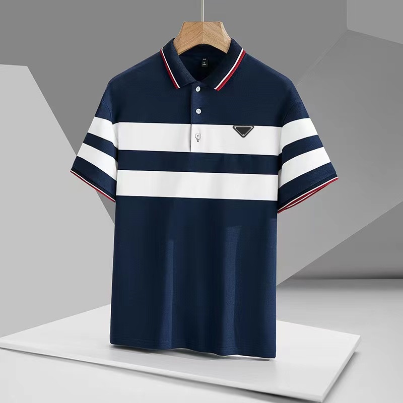 Nouveau polo à manches courtes sur le marché Polos pour hommes Polo de créateur T-shirt d'affaires de base Marque de mode Badge de bras brodé Lettre Emblème Polo à manches courtes