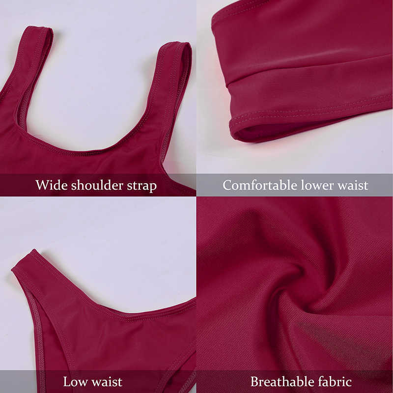 Swim wear 2023 Breathable Sexy Women Bikini Set Solid Color Swimsuit Swimwear Bathing Suit Beach Padded Bathing Suit Tight Fitting AA230425