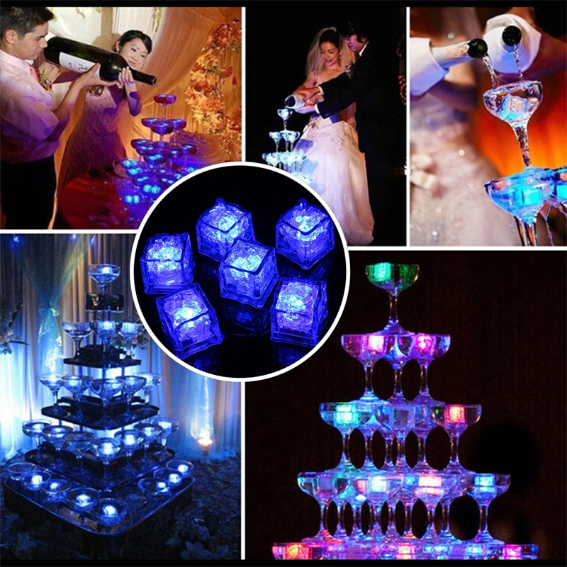 LED -gadgetfärger Mini Romantiska lysande konstgjorda Ice Cube Flash Light Wedding Christmas Party Decoration