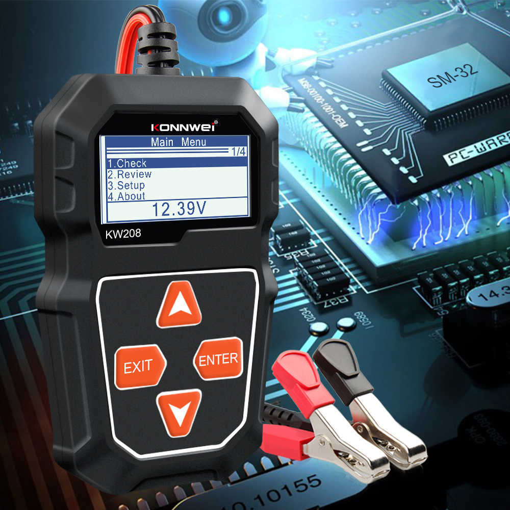 新しいKonnwei KW208 CAR BATTERY TESTER 12V 100〜2000CCAクランキング充電サーキットテスターバッテリーアナライザー12ボルトバッテリーツール