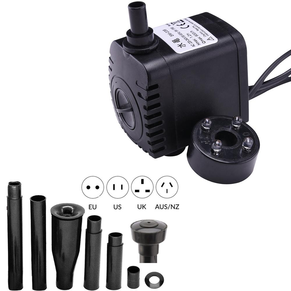 Pumpar LED Submersible Water Pump Aquarium Fish Pond Garden Fountain Pump med LED -färgbyte Fountain Maker Pump för Fish Tank D30