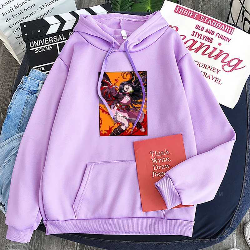 Kadın Hoodies Sweatshirts Demon Slayer Anime Harajuku Unisex Hoodies Kimetsu Hayır Yaiba Gotik Nezuko Kamado karikatürü artı boyutu Erkekler Uzun Kollu Sweatshirt