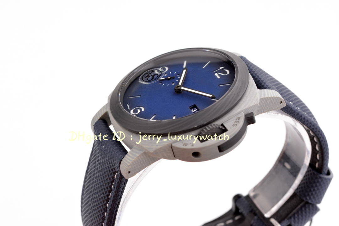 SBF / vs Luxury Men's Watch PAM1663 Kolfiber, 44mm All Series Alla stilar, exklusiv P90 -rörelse, det finns 42, 47 mm andra modeller, 316L Fine Steel