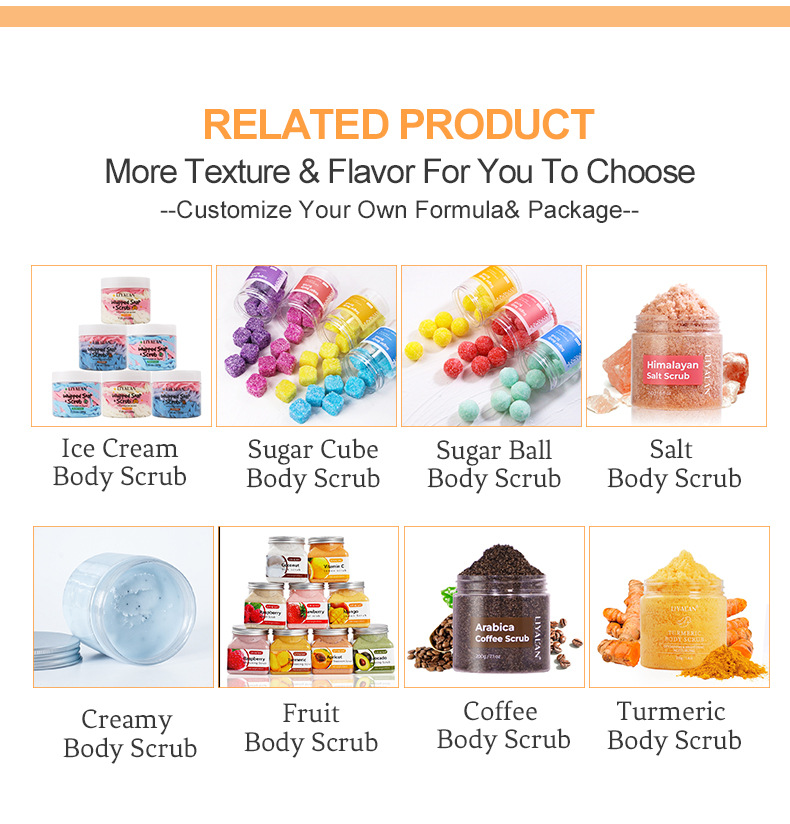 Fruit Cotton Candy Exfolianting Body Scrub Cleaning Massage Spa Bath Salts Smoothing Moisturizing Shea Sugar Body Scrub