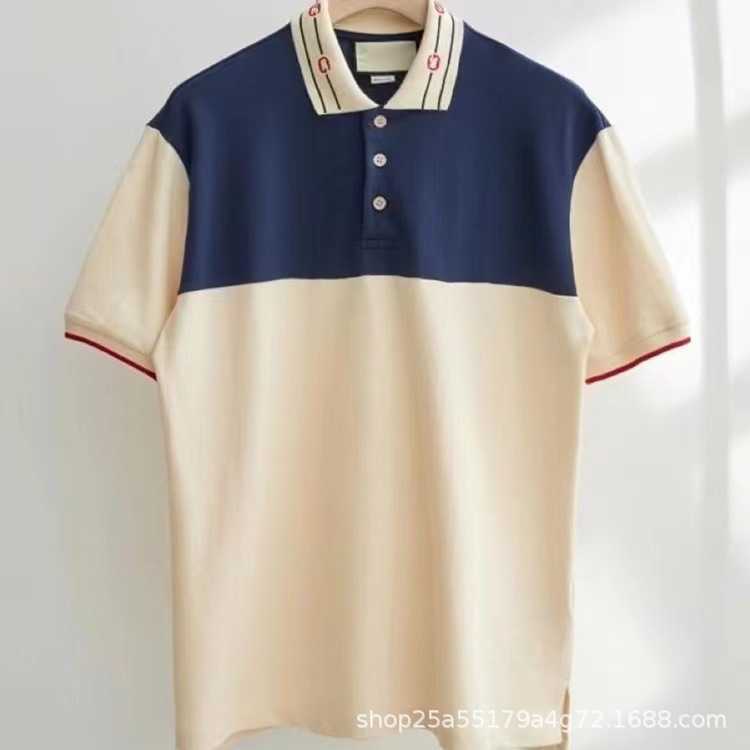 T-shirt de créateur Chemise Version correcte des vêtements à manches Double col brodé Polo Li Jiaqi Même style Guqi
