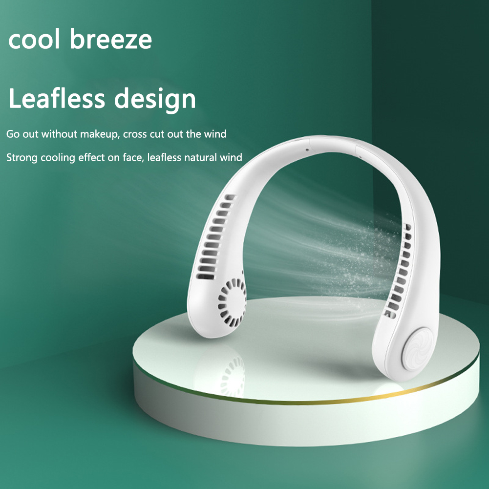 Ventilador de pescoço portátil Mini Electric Wireless Fan USB recarregável fãs de mudo sem lâminas Cooler de ar condicionado para fã de esportes