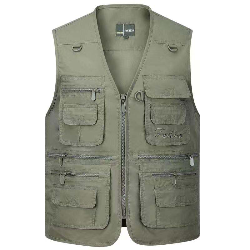 ZOGAA gilet de pêche homme poches hommes veste sans manches gilet de travail gilets d'extérieur gilet Plus grande taille homme hiver 2019