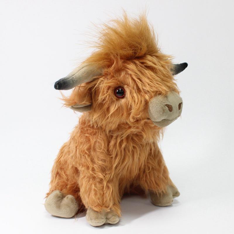 Factory wholesale 4-color 25cmHighland Cow Scottish yak plush toys cartoon film and television surrounding animals children's gifts