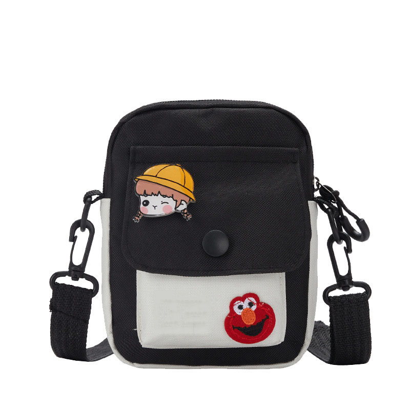 2023 New Sesame Street Crossbody Bag Women's Canvas Tecknad liten kroppsväska student en axel färsk söt liten väska gåva