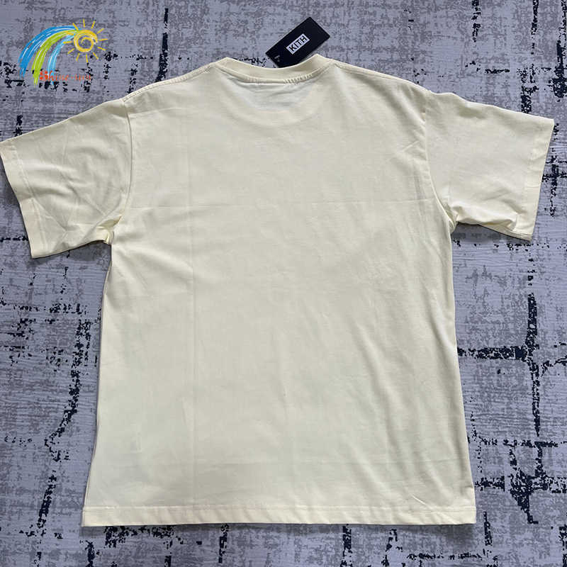 Erkek Tişörtler Vintage Yağlı Yağlı Boya Bloklar Kith Tee Top Erkek Kadın Sokak Giyim Moda Gevşek Siyah Kayıp Beyaz Kith T-Shirt G230422