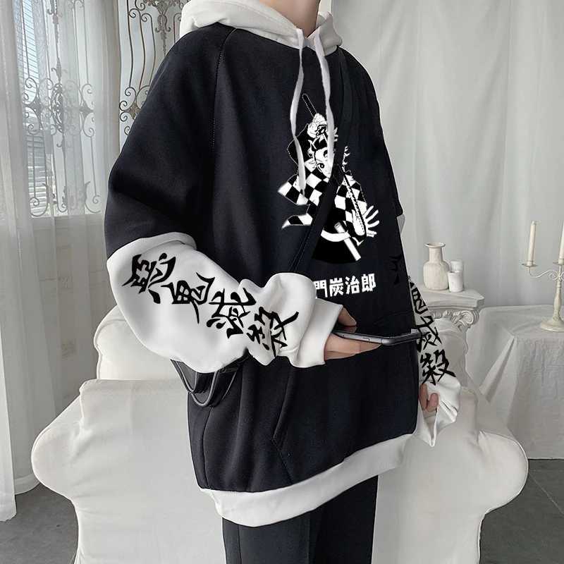 Kvinnors hoodies tröjor anime demon slayer harajuku cool tanjirou kamado manga hoodies plus size vinter långärmad kimetsu ingen yaiba grafik tröja