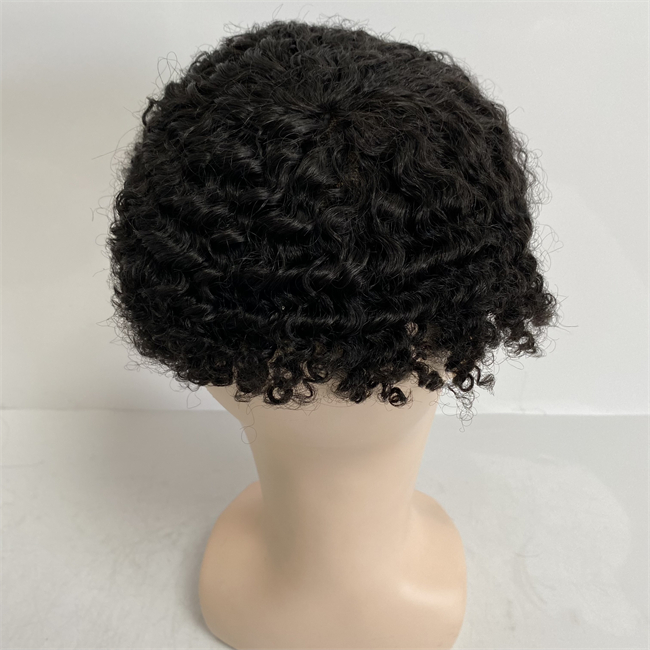ブラジルの処女人間の髪の交換10mm波モノトゥーペー8x10カラー＃1黒人男性用ユニット