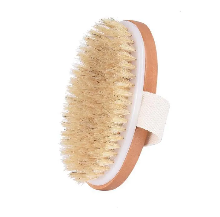 Bath Brush Dry Skin Body Soft Natural Bristle SPA The Brush Wooden Bath Shower Bristle Brush SPA Body Brushs Without Handle