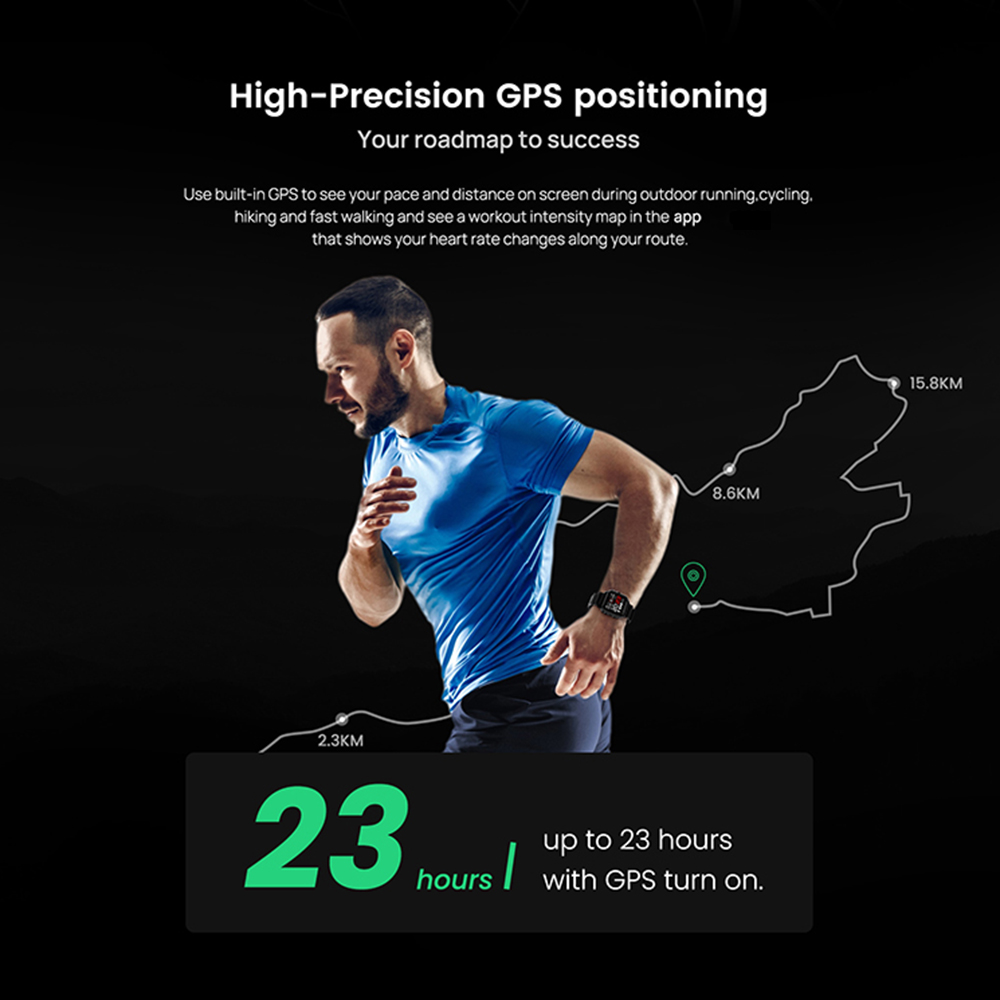 Smart Sport Watch Men GPS Health Fitness Tracker Blood Oxigênio Coração Sleep Stress Monitor IP68 Smartwatches à prova d'água