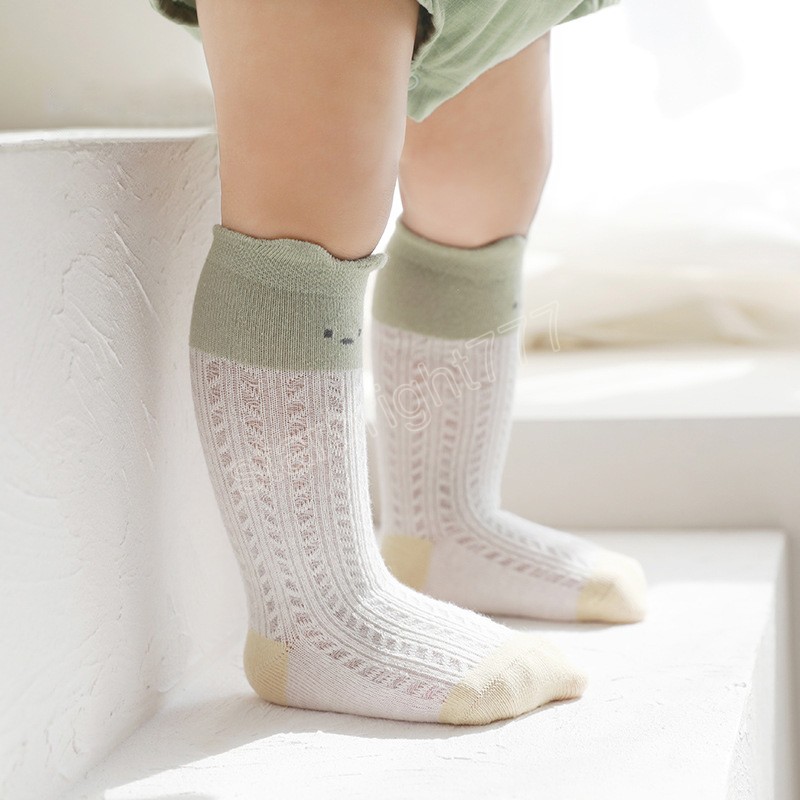 Lato nowe skarpetki dla niemowląt Czyszczone bawełniane cienkie siatki nowonarodzone skarpet