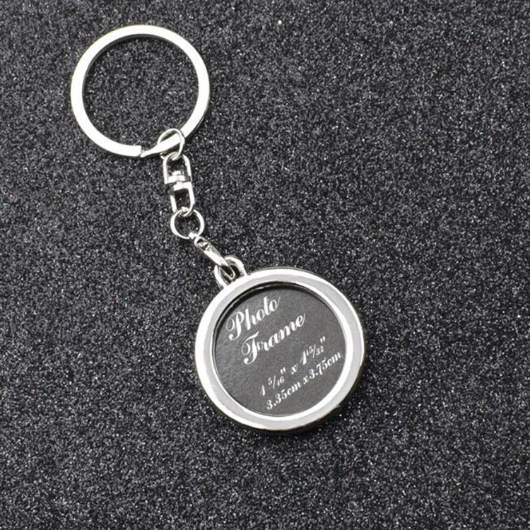 Creative Photo Frame Par Nyckelringar älskar hjärta Square Round Styles Keyring Pendant Personlighet Foto dekoration gåva