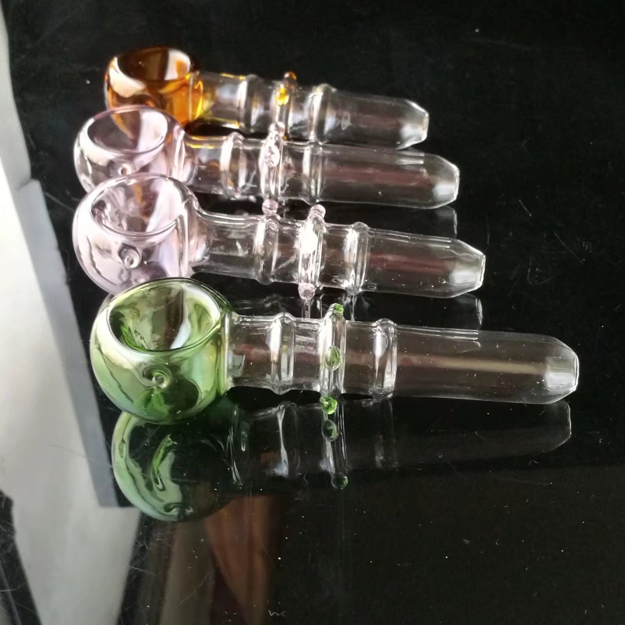 Glass Pipes Smoking Manufacture Hand-blown hookah 3 rounds of colored dots pipe