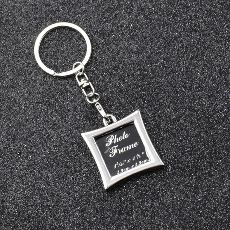 Creative Photo Frame Par Nyckelringar älskar hjärta Square Round Styles Keyring Pendant Personlighet Foto dekoration gåva