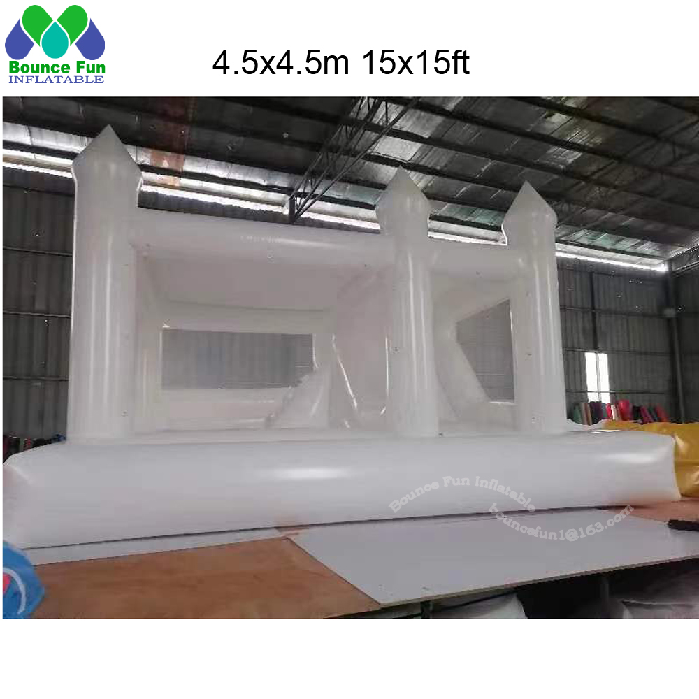 All In One Inflatable White Bounce House With Slide And Ball Pit Kids Bouncer Castles Wedding Bouncy Castle Jumper For Outdoor Rental