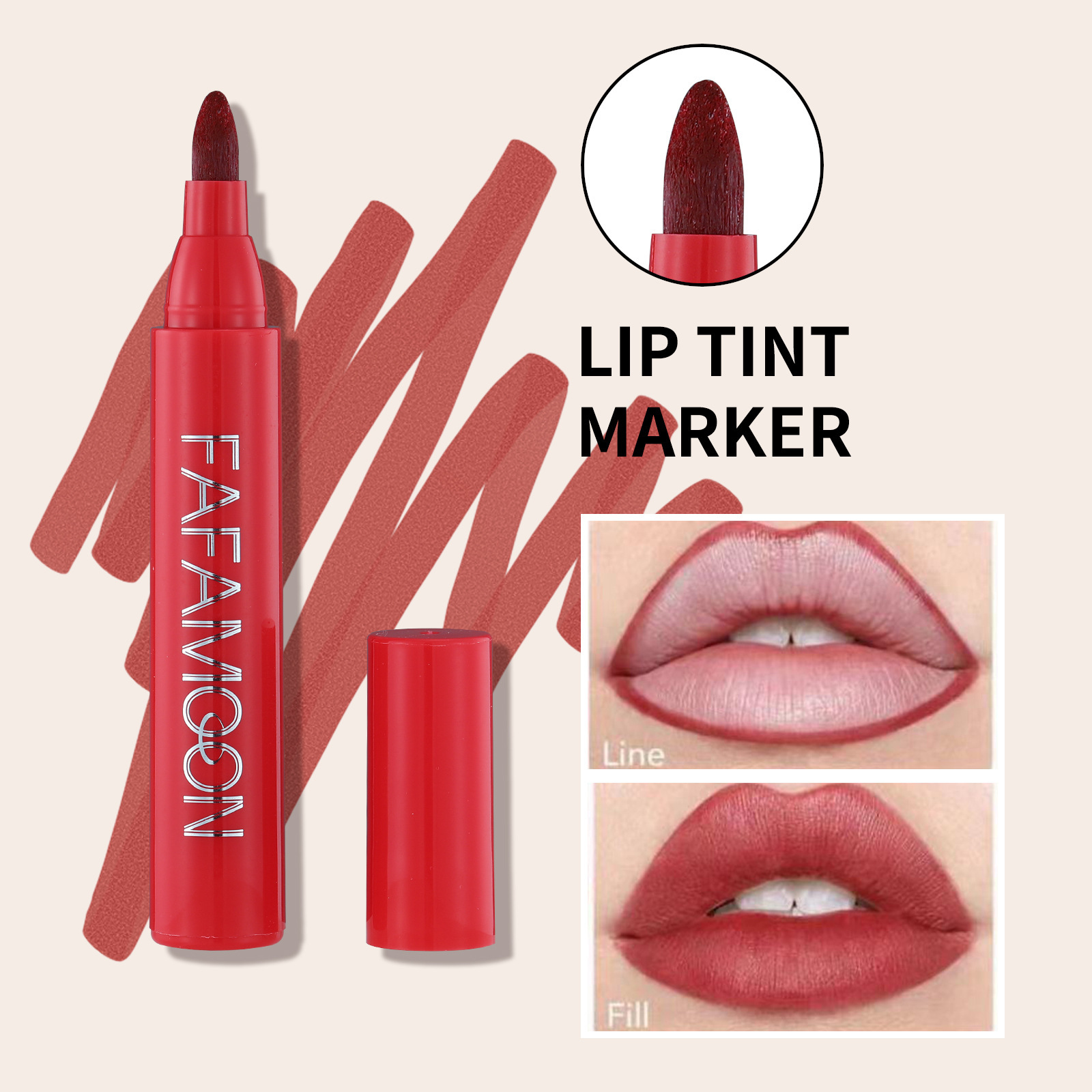 Lip Marker Vlek Waterdichte Matte Lip Marker Met Kokosolie En Aloë Hooggepigmenteerde Lip Make-Up Pen Voor Vrouwen Meisjes Precieze