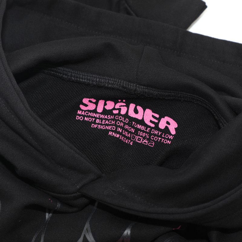 555 Spider Designer Hoodie Hip Hop Artist Spider Tracksuit Foam letters of hoodies Pink Spiderman sweatpants