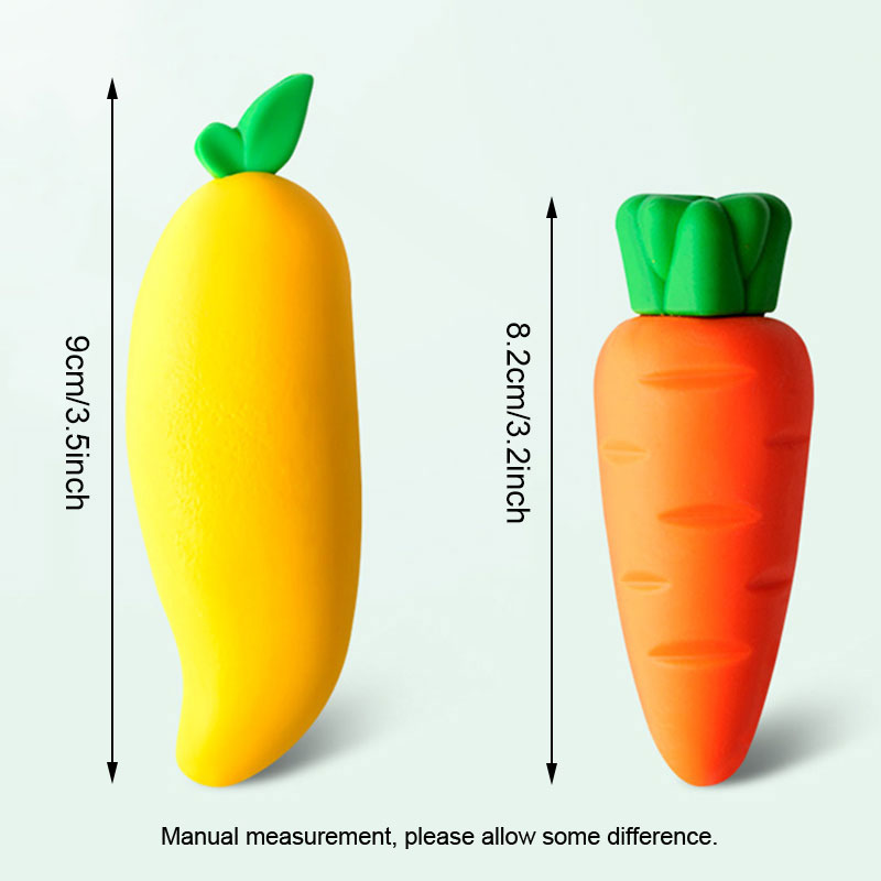 Большой милые фруктовые ластики головоломки веселая резиновая очистка карандаш -ластика детские студенческие рождественские подарки подарки призовые поставки призовой вечеринок W0005