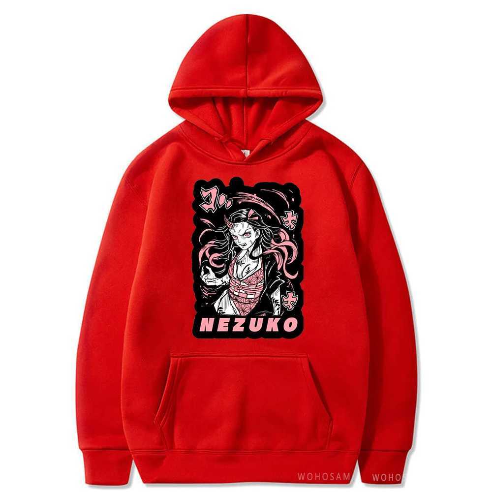 Kvinnors hoodies tröjor demon slayer anime hoodies kimetsu no yaiba gothic nezuko kamado manga tröja män kvinnor harjuku plus storlek vinter streetwear