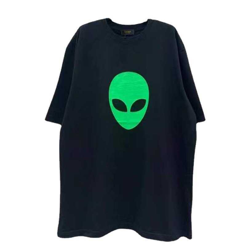 Maglietta da donna firmata Estate 2023 T-shirt Alien Nightlight Craft brunito Coppia unisex Vestibilità ampia Edizione grande