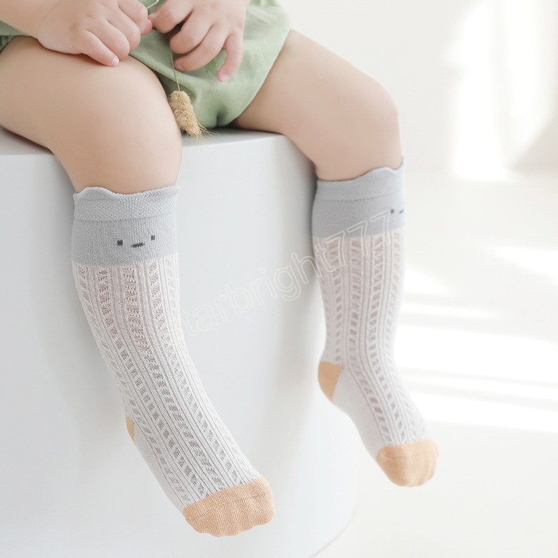 Lato nowe skarpetki dla niemowląt Czyszczone bawełniane cienkie siatki nowonarodzone skarpet