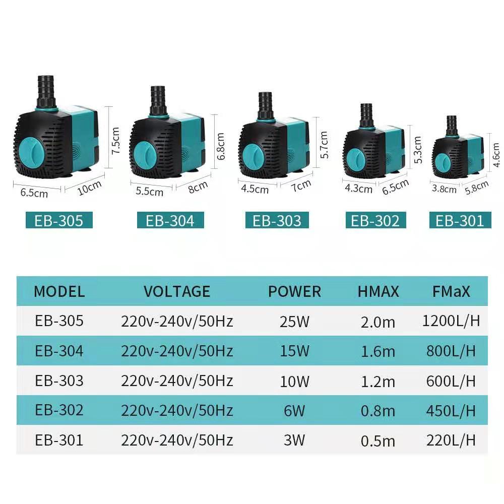 Pumps 3/6/10/15/25/35/50/60W Ultracicha Zatapialna Woda Akwariowa Pompa Fontanna Filtr Staw Rybny Pompa Wodna Do Fontanny 220240V