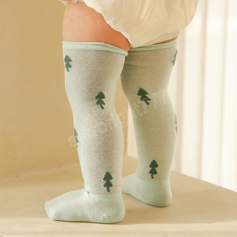 Cartoon Imprimez bébé chaussettes en coton nouveau-né les chaussettes longues de cuisse de cuisse mignonne