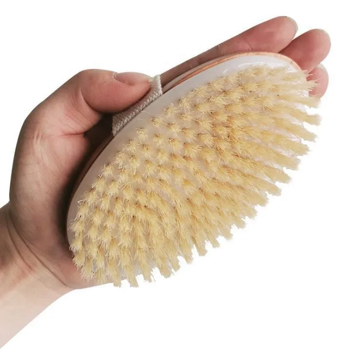 Bath Brush Dry Skin Body Soft Natural Bristle SPA The Brush Wooden Bath Shower Bristle Brush SPA Body Brushs Without Handle