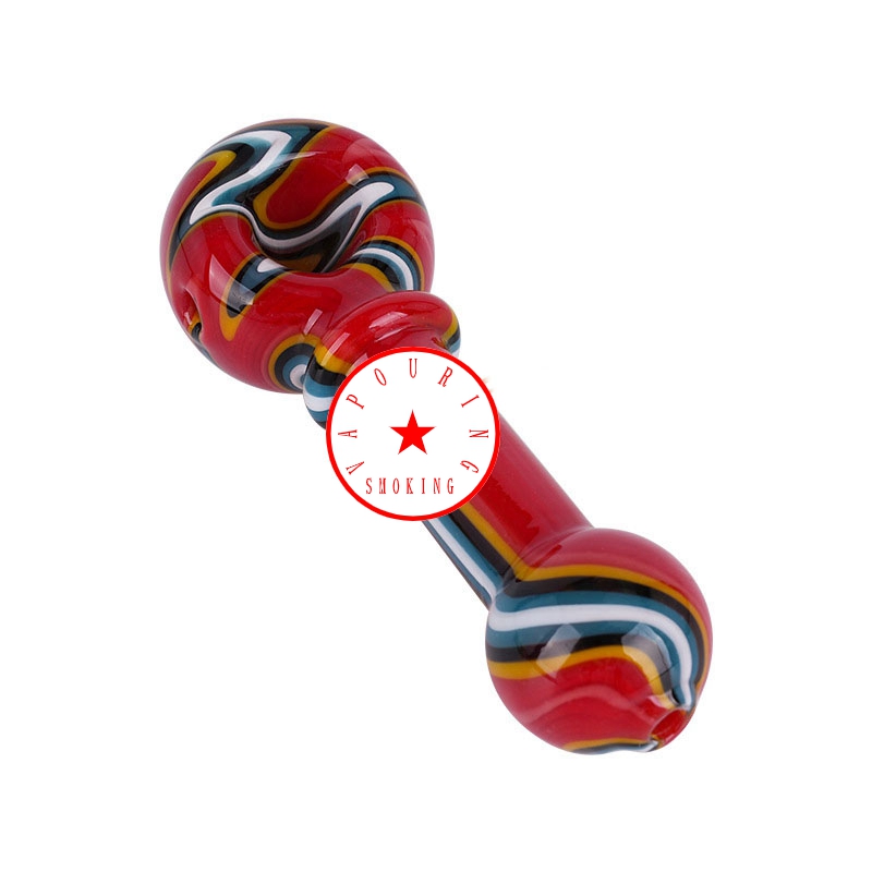 Colorful Wig Wag Style Pyrex Thick Glass Hand Pipes Handmade Portable Filter Herb Tobacco Spoon Bowl Smoking Bong Cigarette Holder Tube