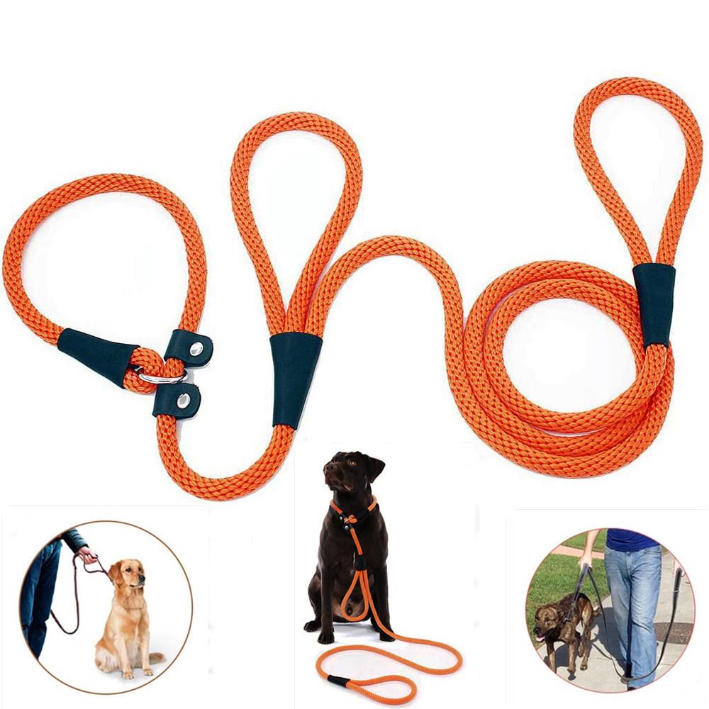 Leashes Dog Leash Pair Handles Traffic Leashes Heavy Duty Rope Slip Lead Extra Control Safety Training Leashes For Large and Medium Dogs