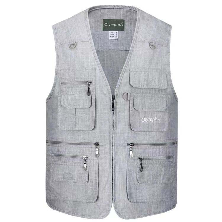 ZOGAA gilet de pêche homme poches hommes veste sans manches gilet de travail gilets d'extérieur gilet Plus grande taille homme hiver 2019