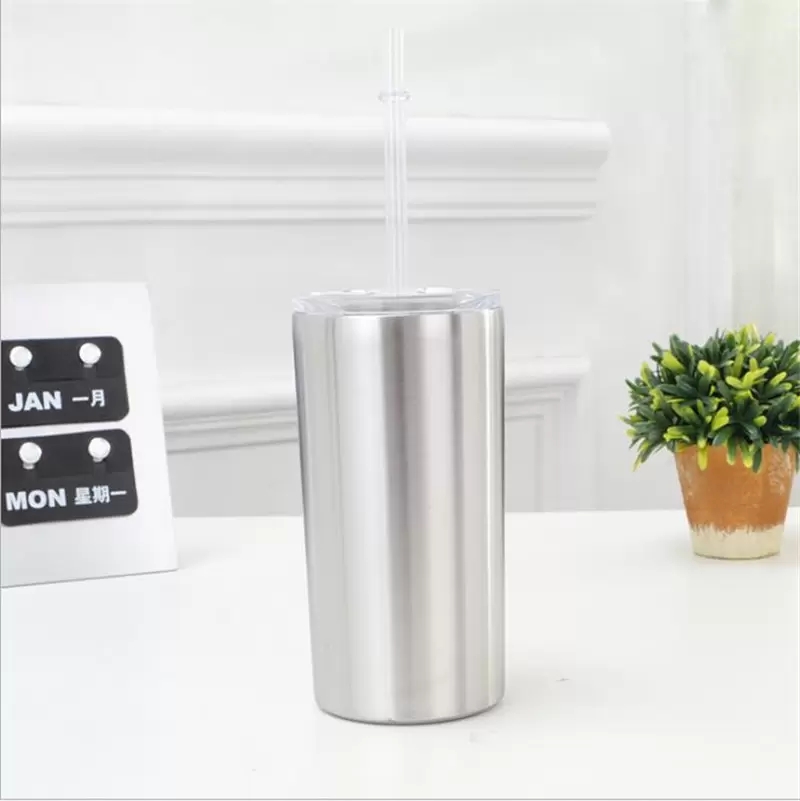 12 oz dubbele muur magere tumbler mok vacuüm geïsoleerde glazen roestvrijstalen bekers koffie bier muffels