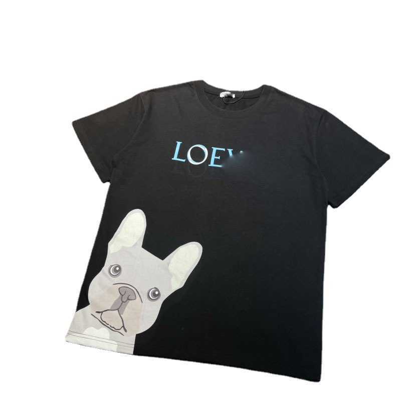 Womens Designer T Shirt Tracksuit Shirt Strictly Select Loe's Cartoon Dog Print kortärmad t-shirt ins Pure Top för yttre slitage Bottoming