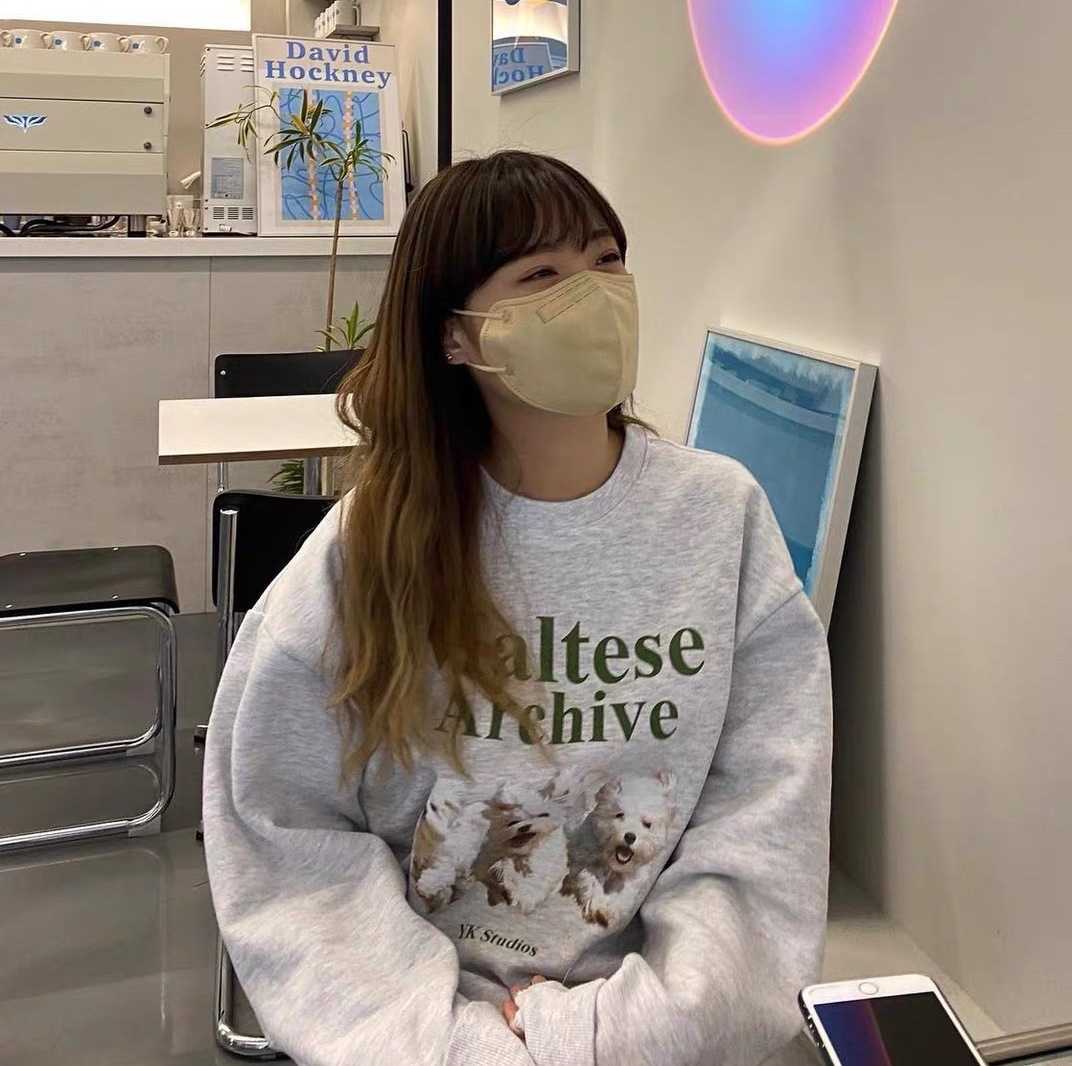 Męskie bluzy bluzy Oryginalne 8-kolorowe koreańskie chińskie chińsko-chińskie psa nadruk pullover męski marynaty damskie