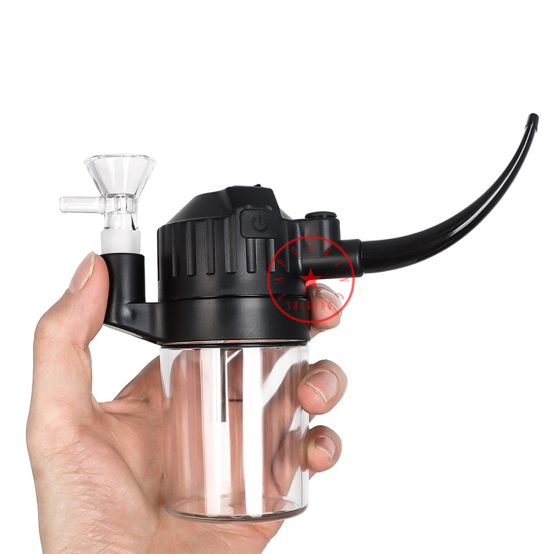 Cool Électrique Narguilé Multiporeux Utilisation Kit Fumer Pipe À Eau Barboteur Bong Tuyaux Herbe Sèche Tabac Huile Rigs Filtre Bol Portable Amovible Voyage Porte-Cigarette