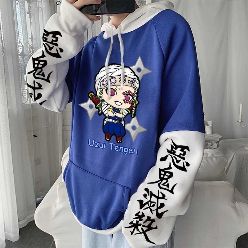 Moletom com capuz feminino Harajuku Demon Slayer Anime japonês moletom masculino feminino plus size inverno manga longa desenho animado Uzui Tengen moletom estampado engraçado