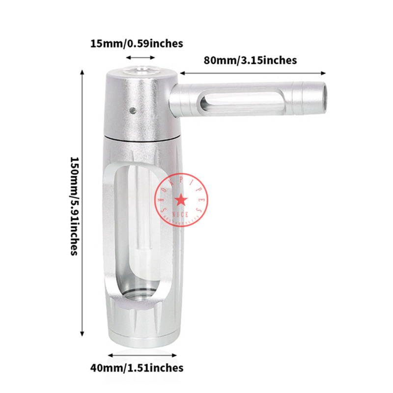 화려한 알루미늄 합금 물 담뱃기 시샤 흡연 워터 파이프 버블러 파이프 휴대용 이동식 드라이 허브 담배 유리 필터 핸들 보울 봉봉 홀더