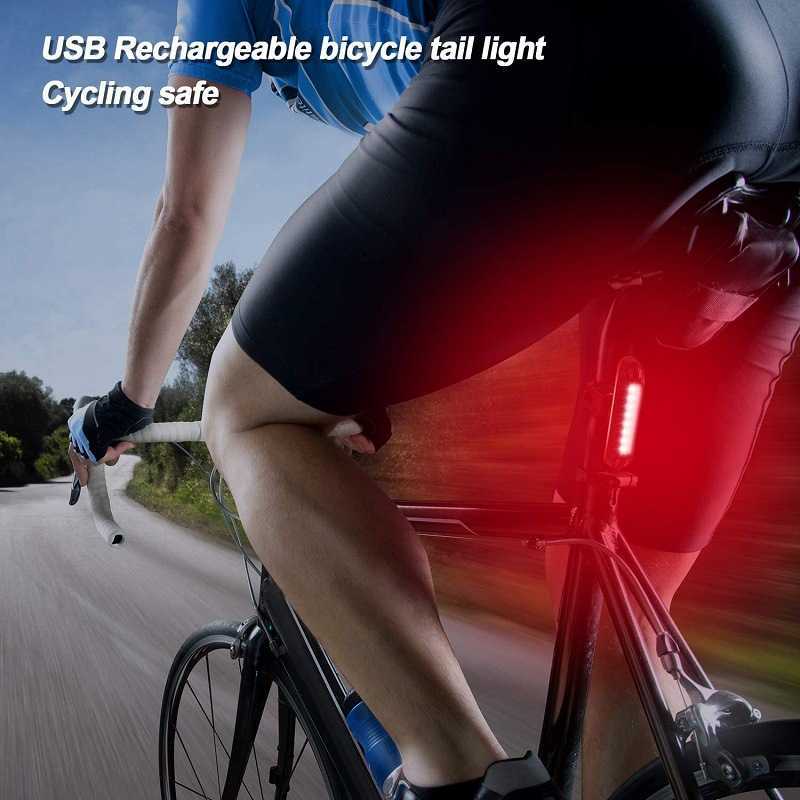 Feux de vélo Feu arrière de vélo IPX-5 étanche LED rechargeable par USB lampe d'avertissement de sécurité vélo clignotant accessoires vélo feu arrière P230427